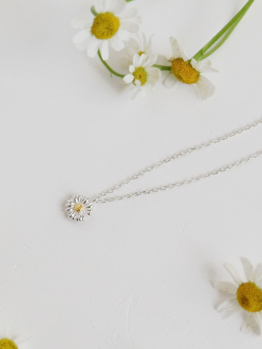 silver 925 daisy necklace