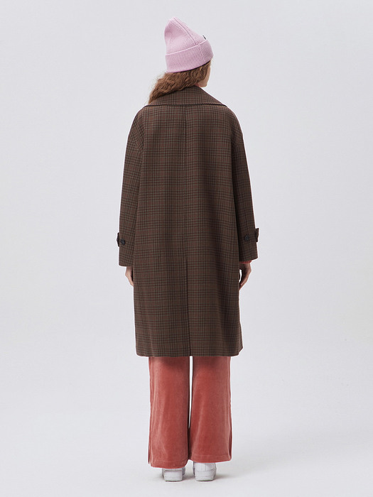 Check Double Brasted Wool Coat_QUCAX21600BRX