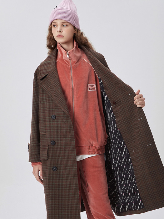 Check Double Brasted Wool Coat_QUCAX21600BRX