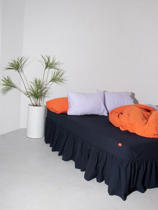 4 Seasons linen bedding - orange & lavender 텐셀린넨 양면 이불커버