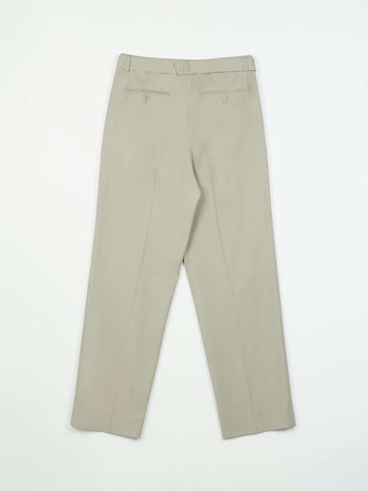 Wool Blended Belted Pants (Beige)