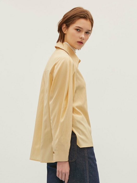 SLEEVE TUCK POINT BLOUSE LIGHT YELLOW (AEBL2E001Y1)