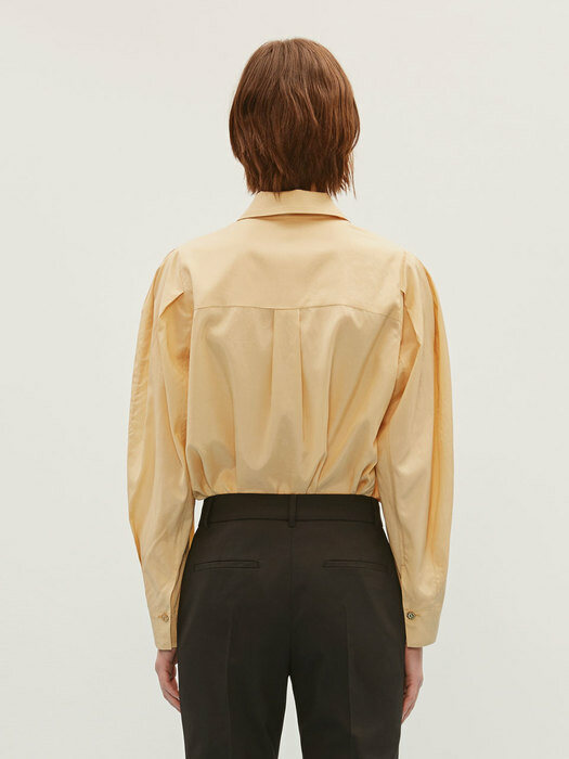 SLEEVE TUCK POINT BLOUSE LIGHT YELLOW (AEBL2E001Y1)