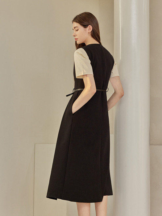 Clo bustier belt long dress_Black