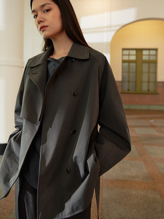 TWS  MINIMAL HALF TRENCH COAT_2 COLOR