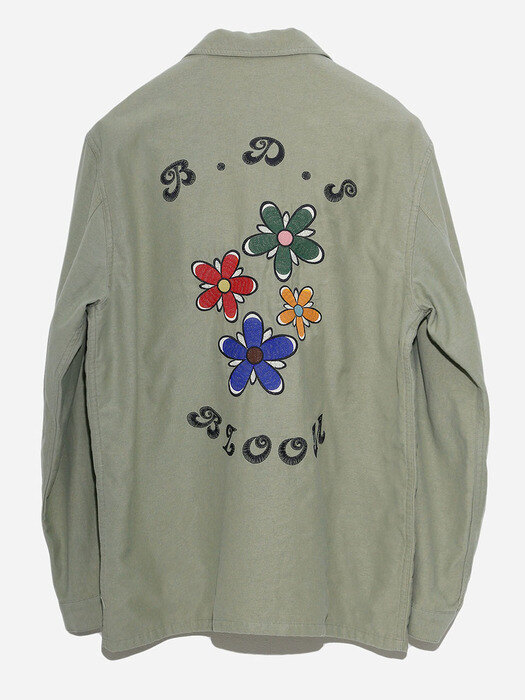 FRENCH WORK JACKET FLOWER_OLIVE