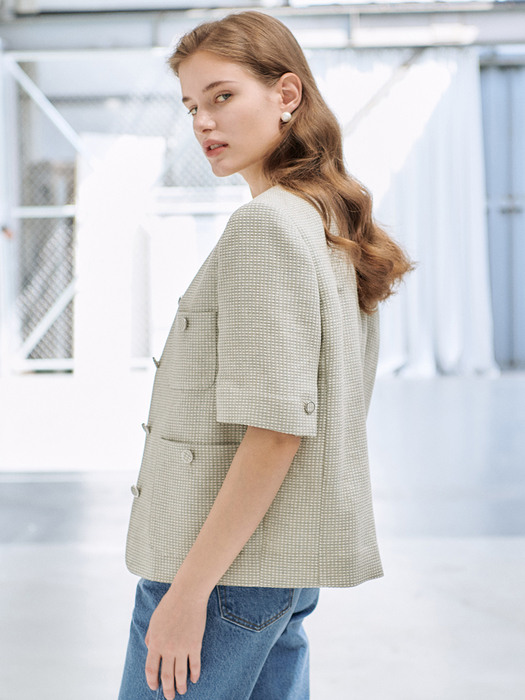 22N summer tweed crop jacket [MT]