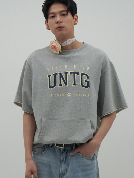 Logo-Embroidered Oversized Sweatshirt[Grey(UNISEX)]_UTT-SM02