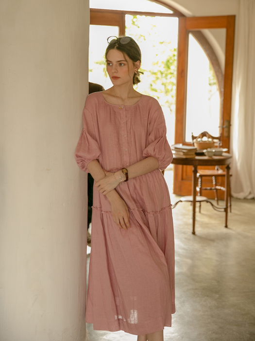SOFIA linen maxi dress_pale pink