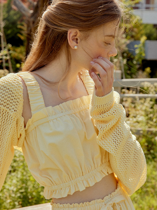 Summer knit bolero (light yellow)