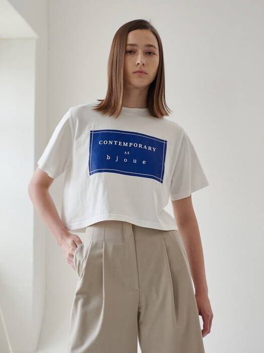 SS22 Part2. Contemporary Print Crop T-Shirts_White