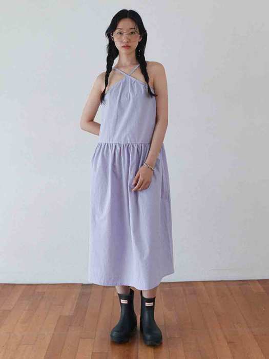 Gali shirring dress (purple)