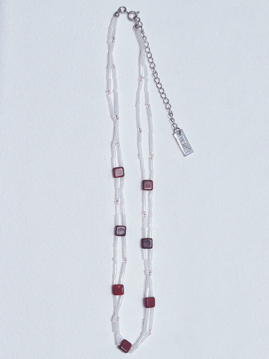 Bohemian glass Necklace (Red Brown)
