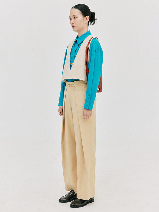 Wide Tuck Pants_Light Yellow