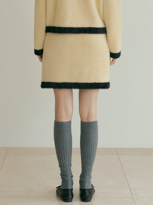 V. cotton candy knit skirt (yellow)
