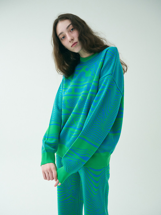 PSYCHE KNIT PULLOVER/GREEN