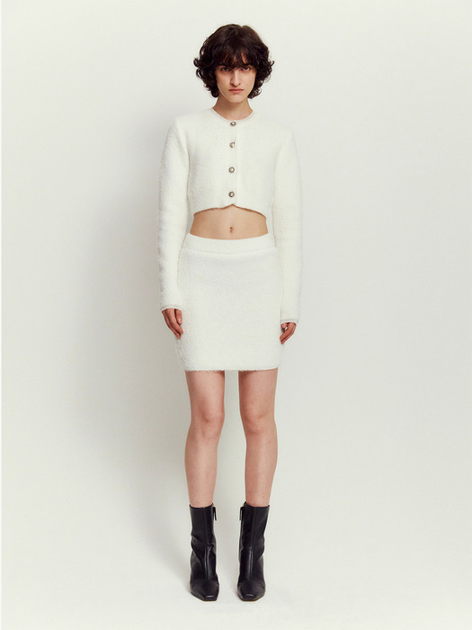 [22AW]   Twinkle Knit Skirt - White
