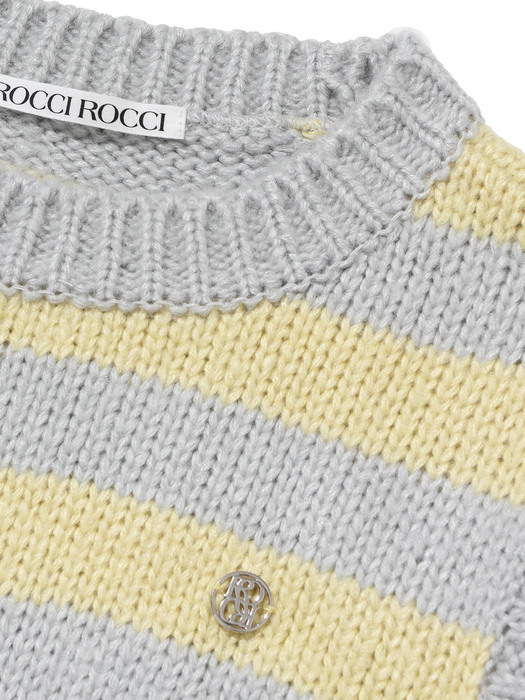 Mohair Fuzzy Stripe Knit Vest [YELLOW]