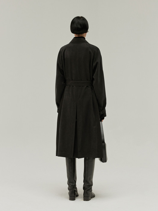 balmacaan trench coat (black)