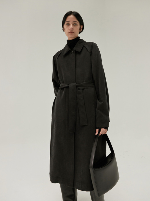 balmacaan trench coat (black)