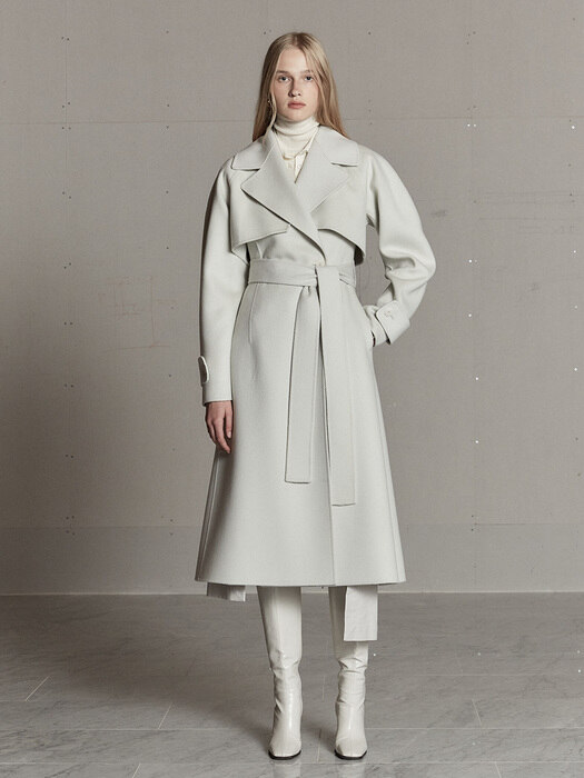 DIANA Cashmere Blended Handmade Trench Coat_Ivory