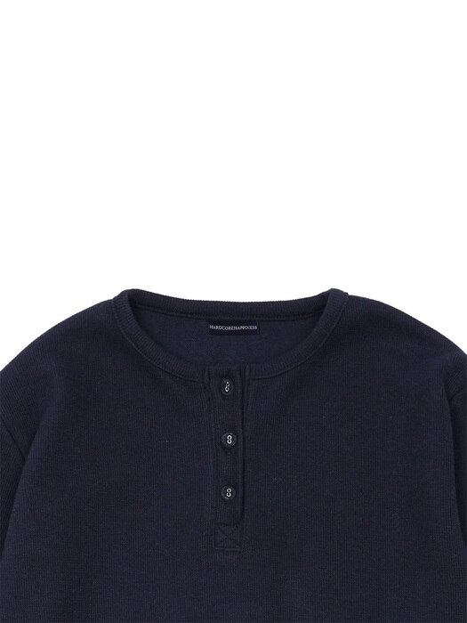 WAFFLE BUTTON LONGSLEEVE_NAVY