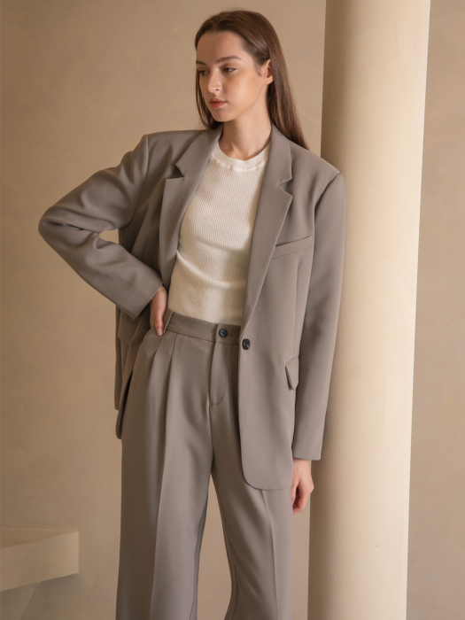 WED Field relaxed fit two-tuck trousers_gray
