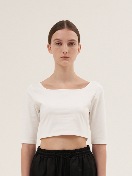 r e Square Crop Top_IVORY