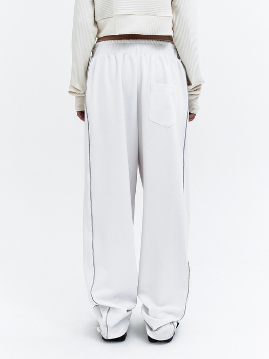 SCOTCH LINE TRACK PANTS WHITE