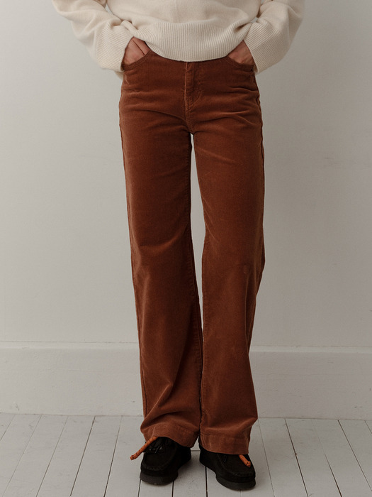 corduroy boot cut pants (brown)