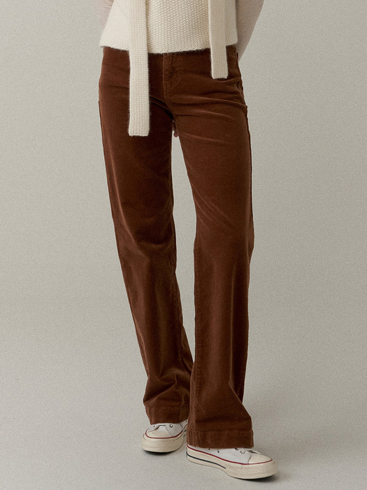 corduroy boot cut pants (brown)