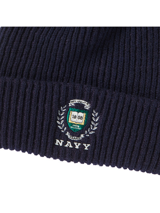 [COLLECTION LINE] N ARCHIVE HAUS LOGO WOOL BEANIE NAVY