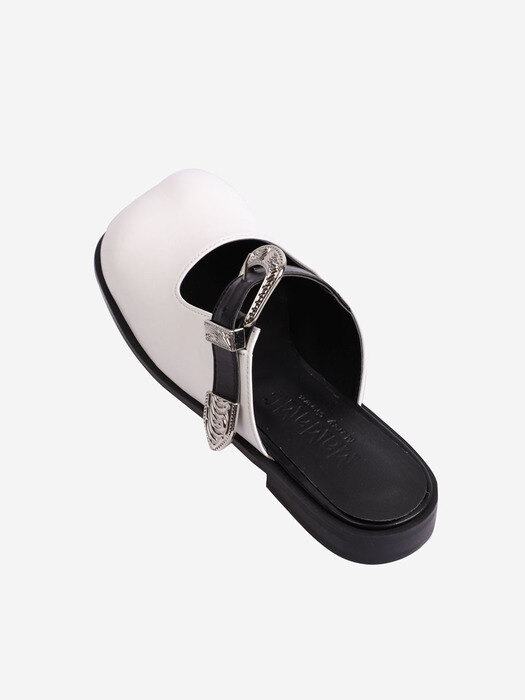 MaMaMercy Banding Loafer 1cm _ White/Black