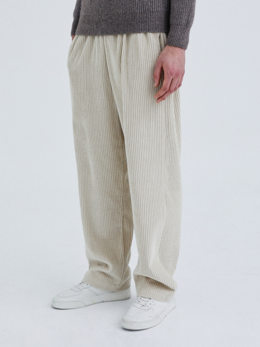 CORDUROY WIDE LEG PANTS_BEIGE