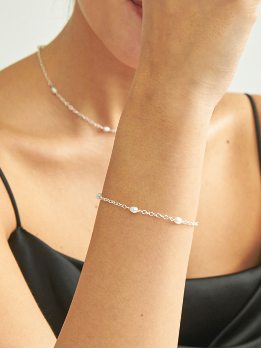 Fresh-water-pearl Etoile Silve Bracelet Ib264 [Silver]