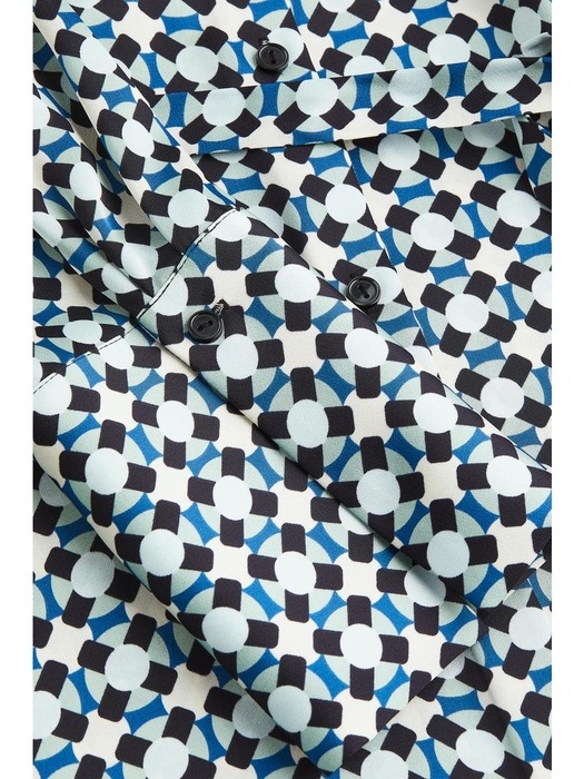 벨티드 셔츠 드레스 블루/패턴 1129134001