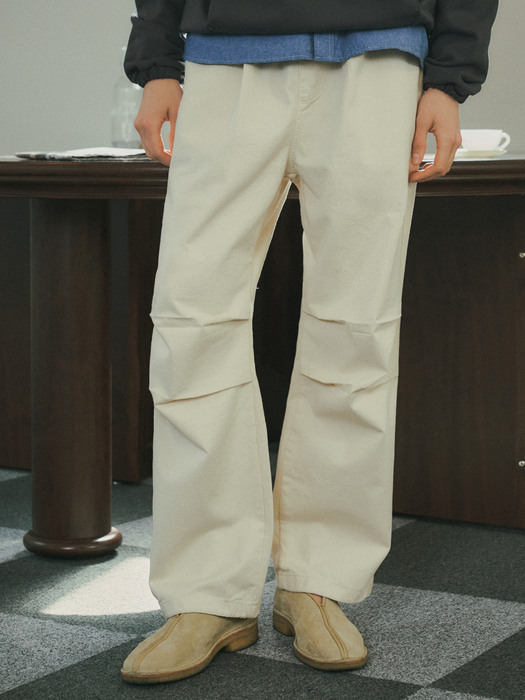 P10008 Utility banding wide pants_Cream