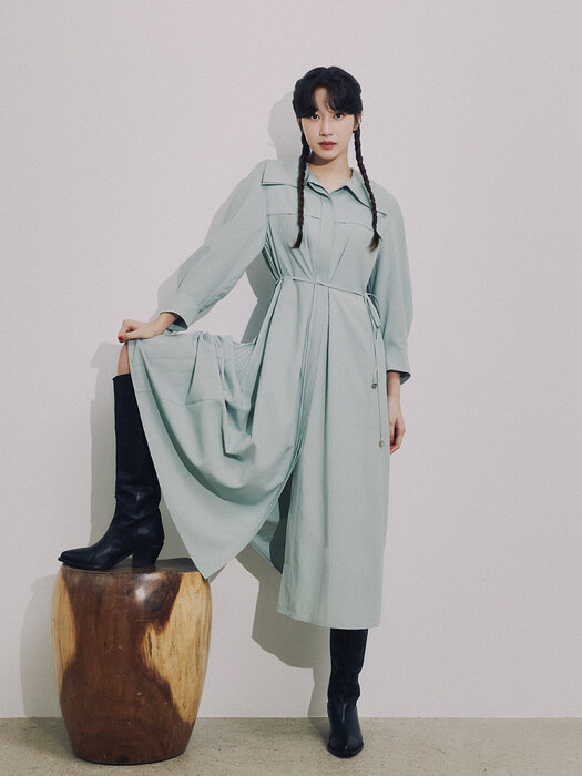 Shirt-type Pleated Dress NEW3SO213