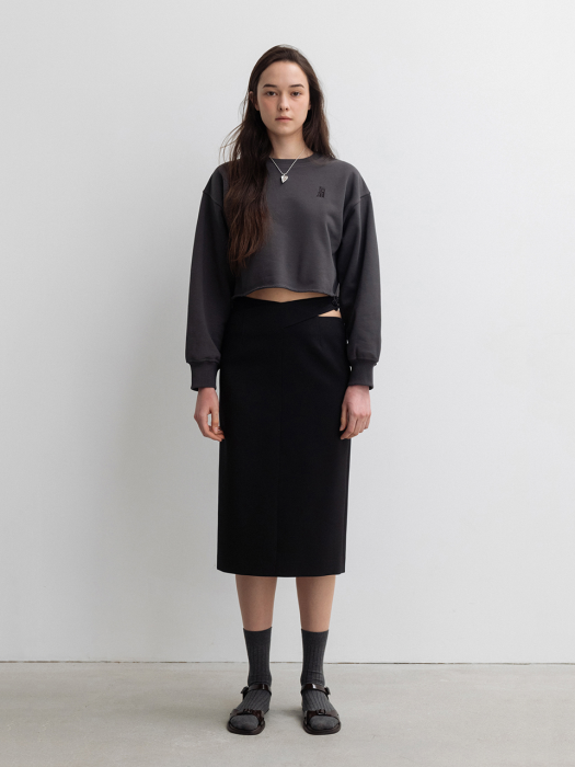 Cut-out Long Skirt Black (JWSK3E901BK)