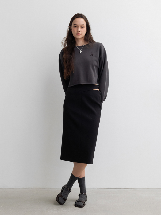 Cut-out Long Skirt Black (JWSK3E901BK)