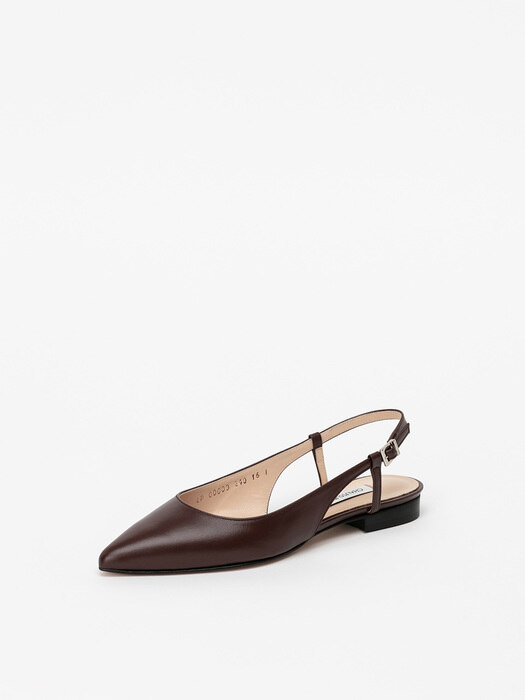 Rosca Slingback Flat Shoes in Iron Brown