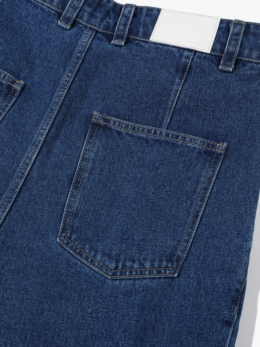 Two-Tuck Wide Denim Pants V8_Deep Blue