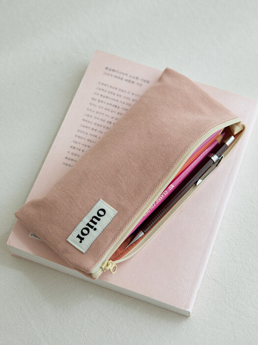 ouior flat pencil case - peach jam (topside zipper)