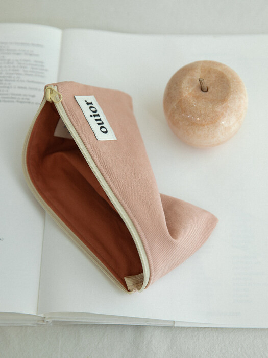 ouior flat pencil case - peach jam (topside zipper)