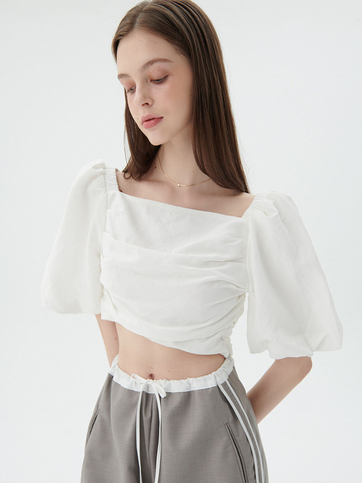 Silky Puff Sleeve Blouse [3color]