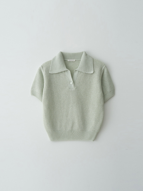 Pure Honeycomb Collar Knit_Mint