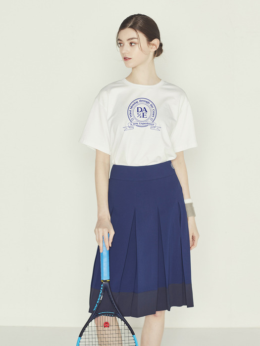 HERITAGE BOXY TEE _WHITE - NAVY