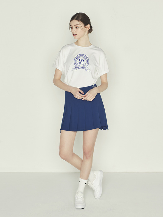 HERITAGE BOXY TEE _WHITE - NAVY