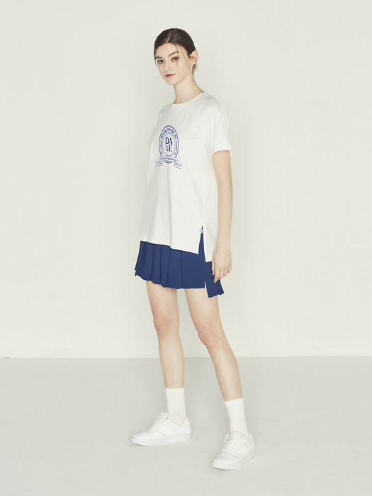 HERITAGE BOXY TEE _WHITE - NAVY