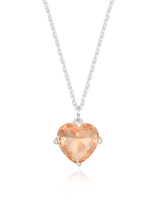 glassy heart cubic necklace